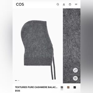 NWT COS Cashmere Balaclava Hood